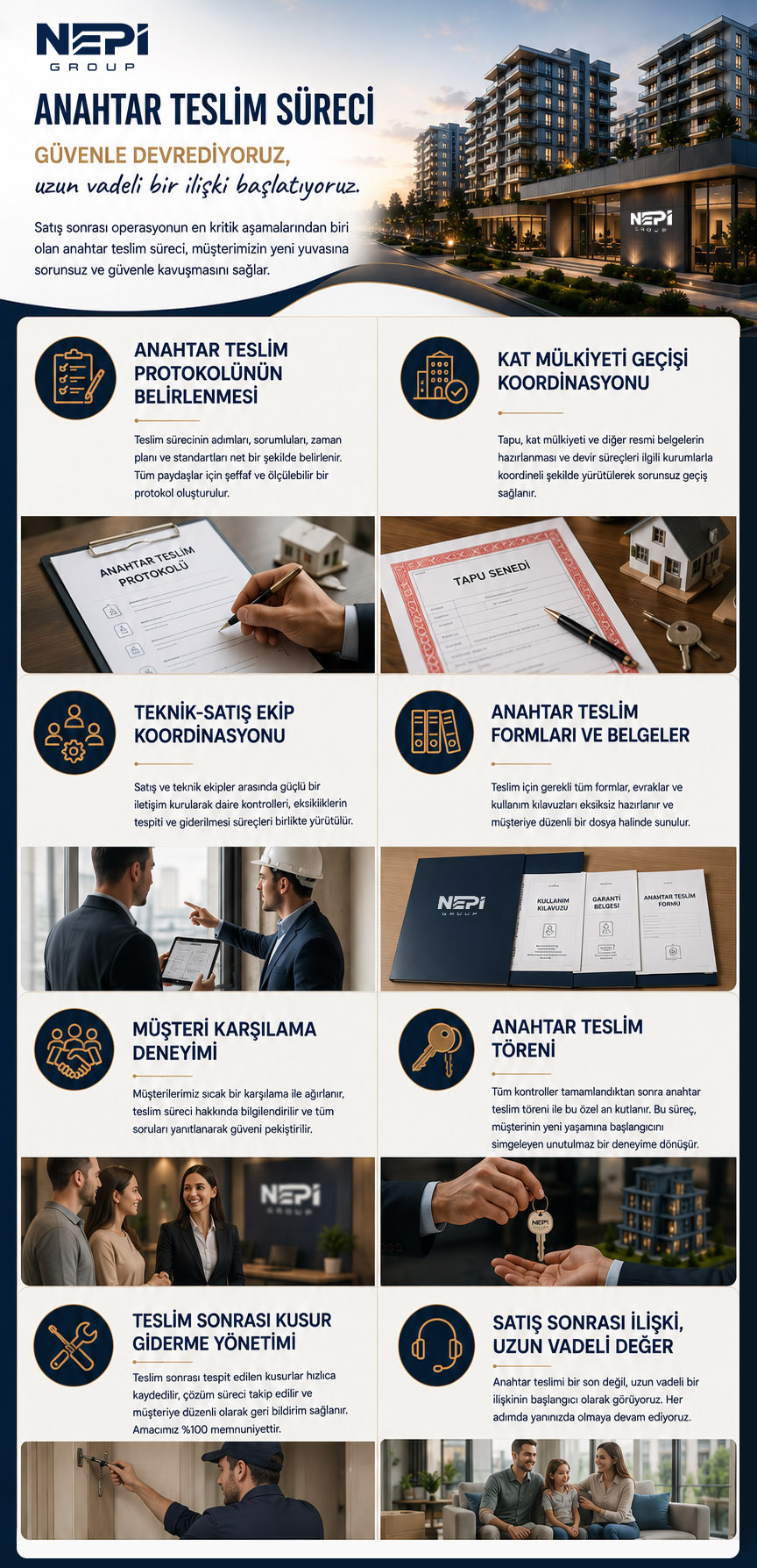 Nepi Group gayrimenkul proje satış ve Anahtar Teslim Süreci